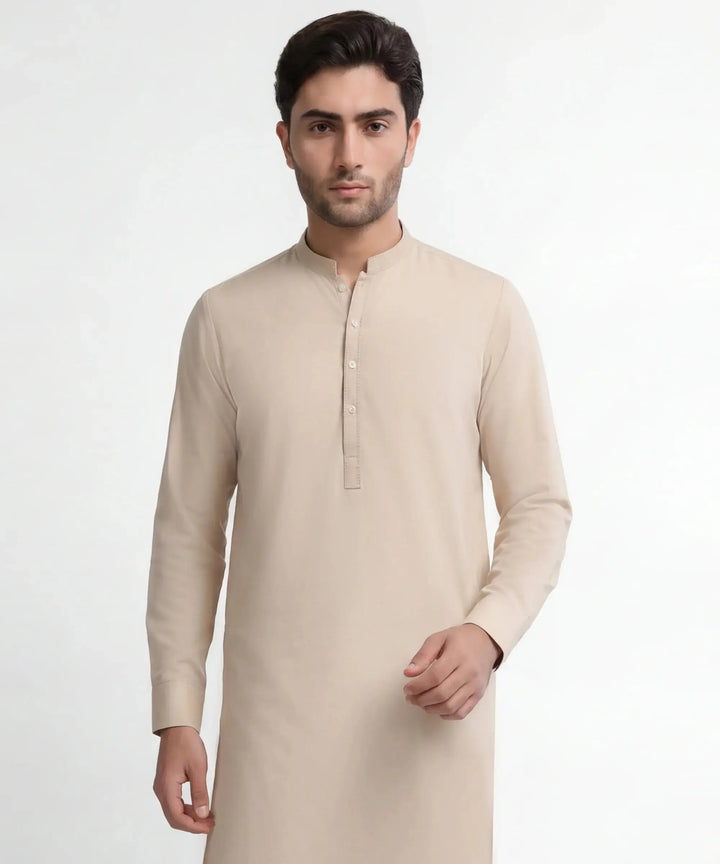 J. MEN cream semi-formal kameez shalwar | JJKSA-60077