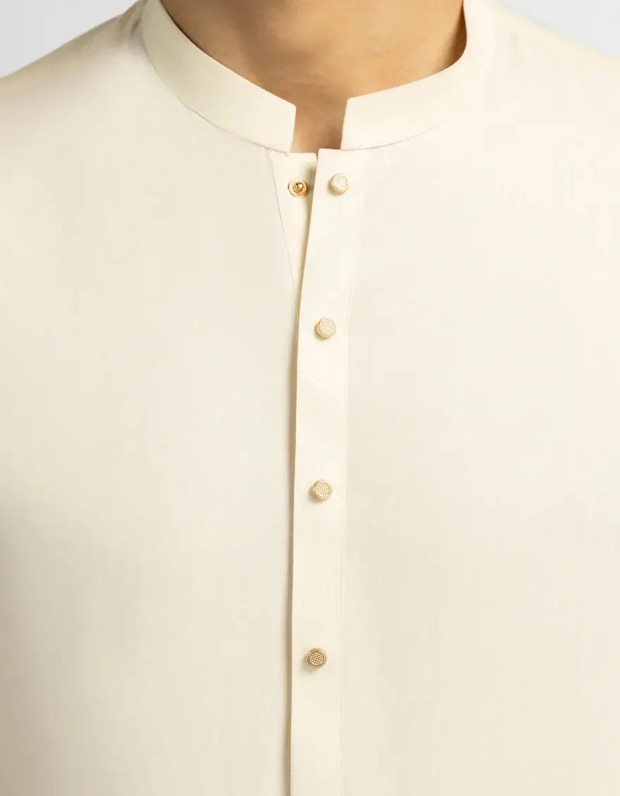 J. MEN Beige plain kameez shalwar | JJKSA-60124