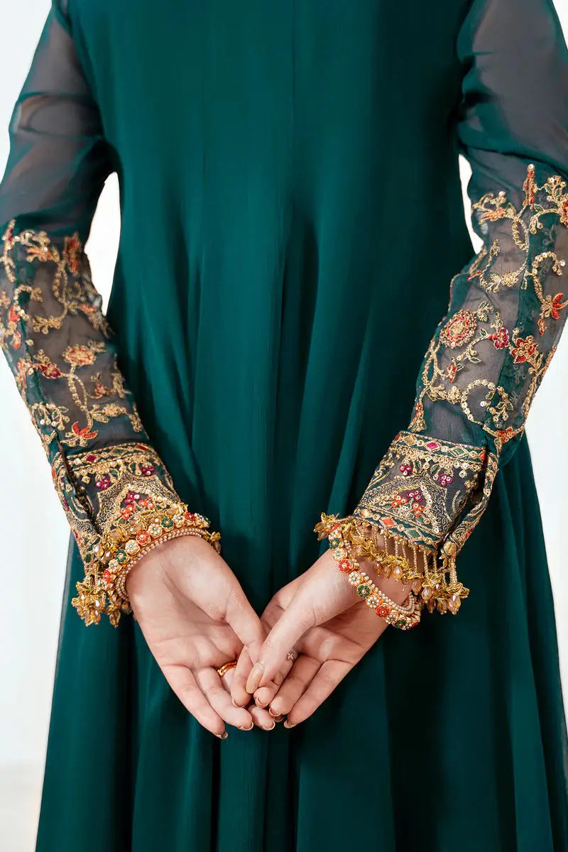 chiffon ethnic dress Women Floral Embroidery Chiffon Mesh Dress Chinese Ethnic Ruffle Loose Long