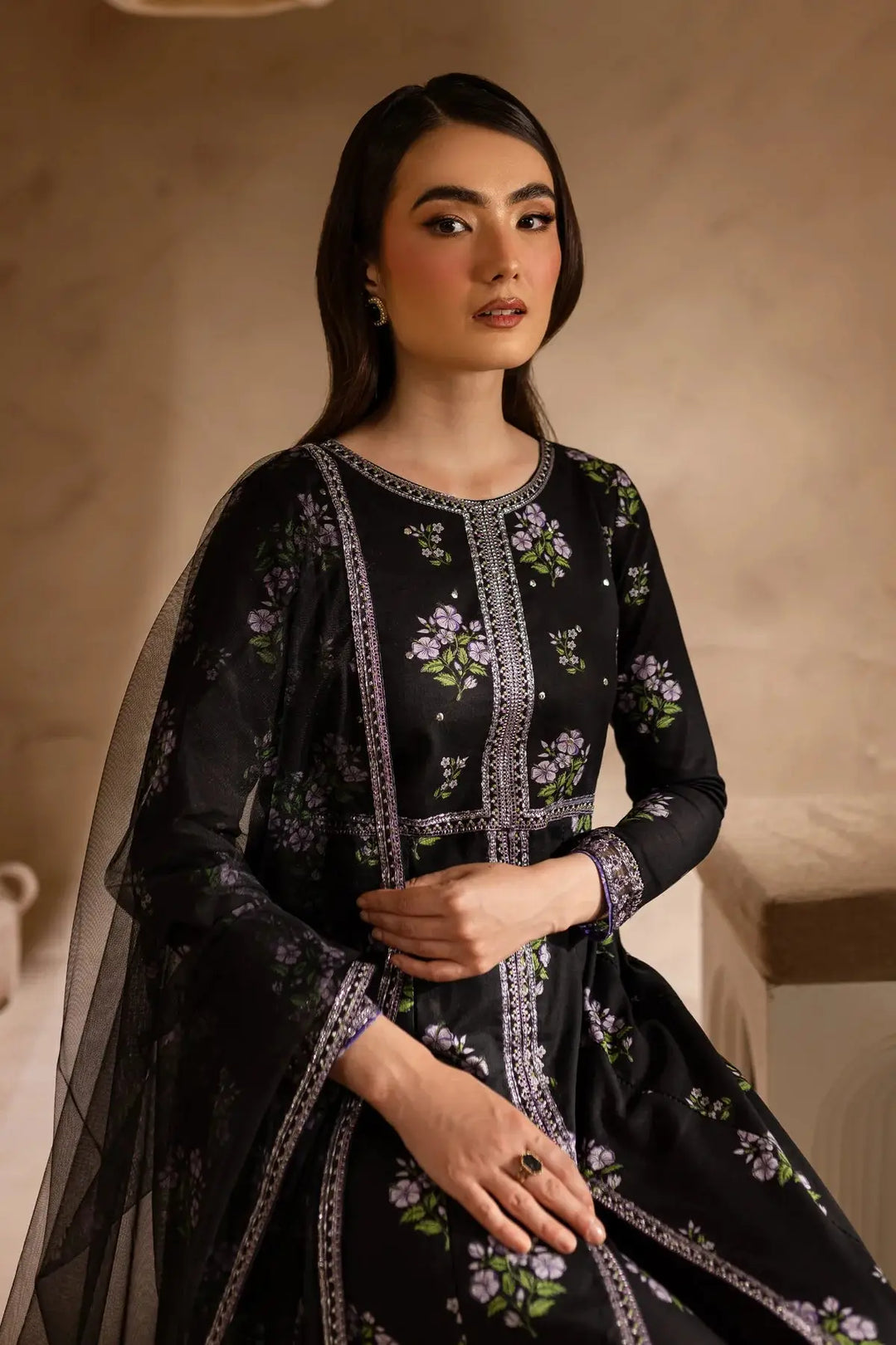 BATIK Batik Zhenya Black 3Pc - Printed Khaddar Dress Rangreza BATIK Batik Zhenya Black 3Pc - Printed Khaddar Dress Rangreza