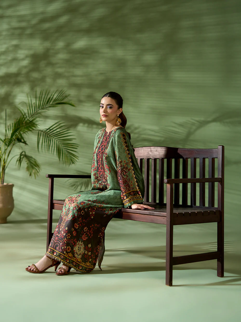 2 PIECE PRINTED SILK KAFTAN | EA-88-04
