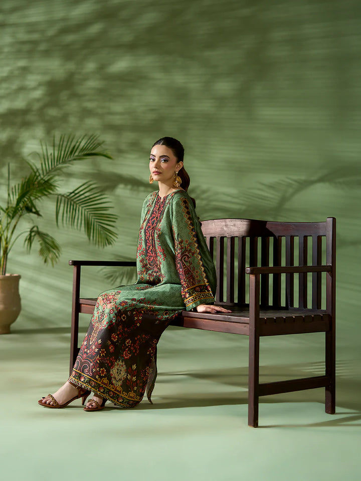 2 PIECE PRINTED SILK KAFTAN | EA-88-04