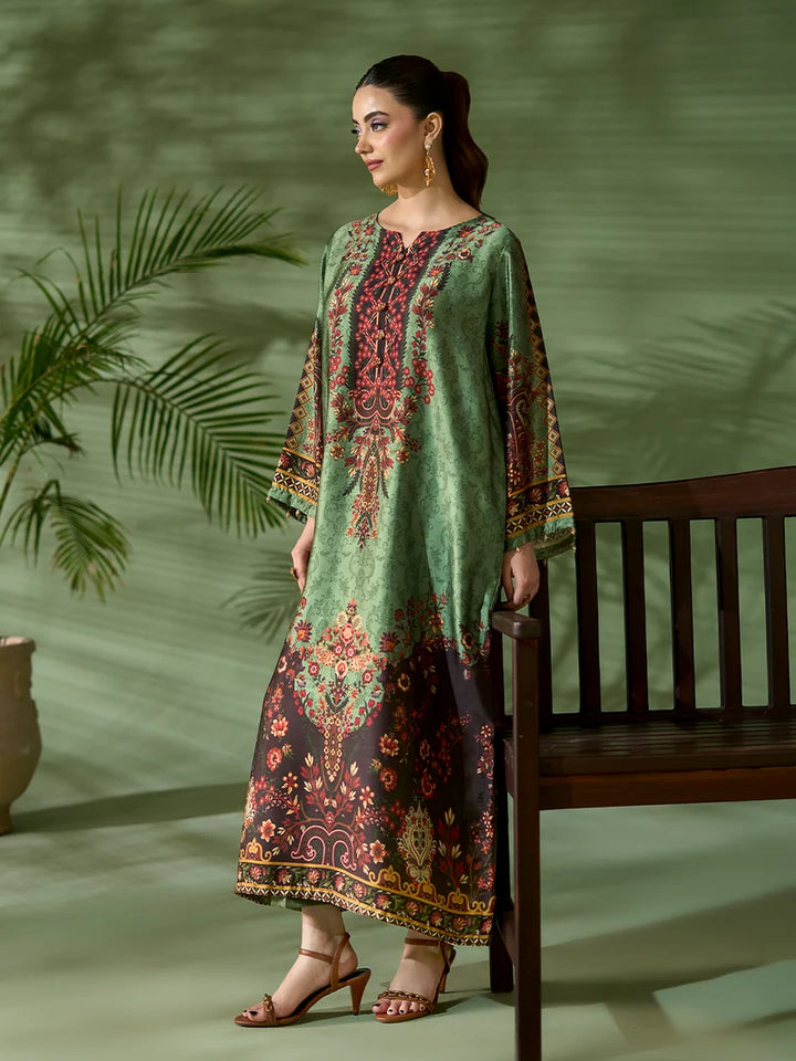 2 PIECE PRINTED SILK KAFTAN | EA-88-04