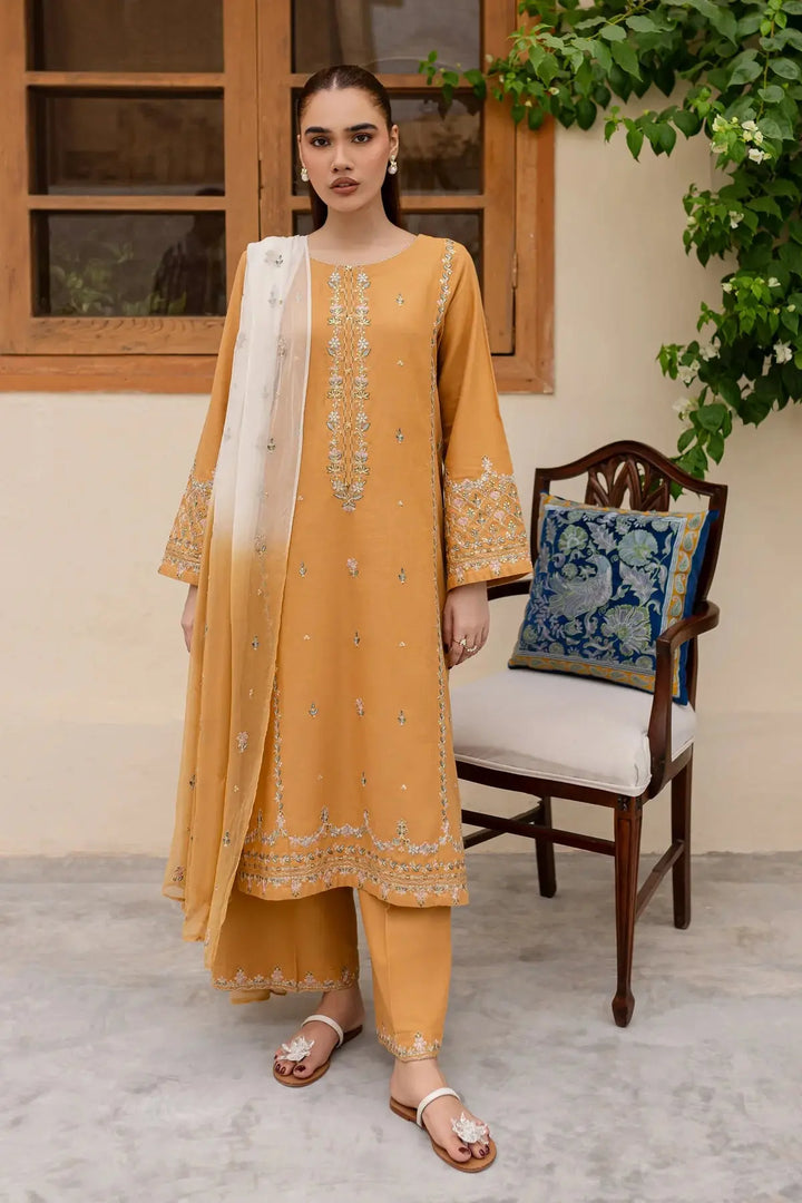 Batik Erika 3Pc Embroidered Khaddar Dress