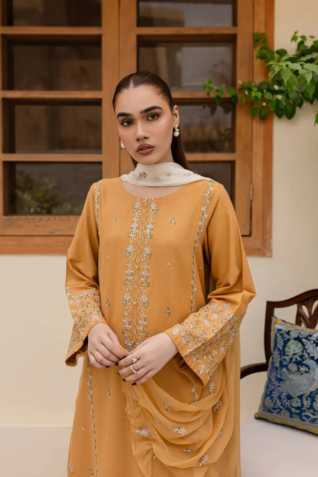 Batik Erika 3Pc Embroidered Khaddar Dress