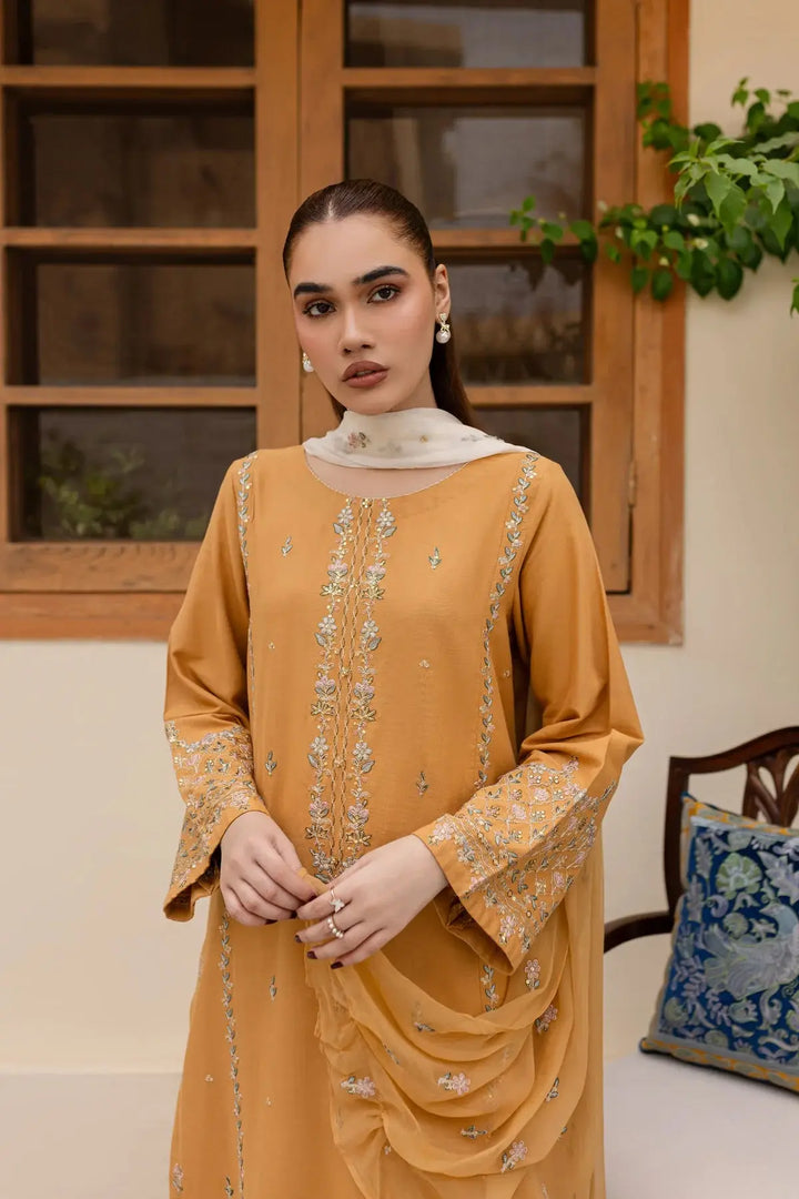 Batik Erika 3Pc Embroidered Khaddar Dress