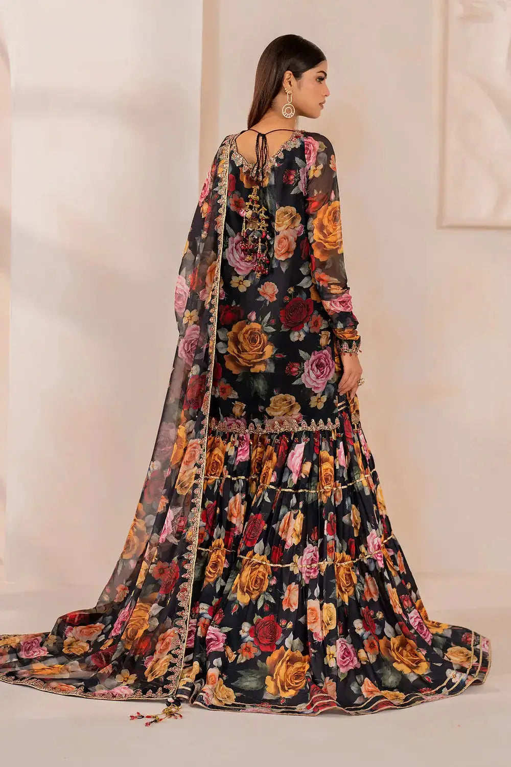 Gharara Dress - Chiffon Embroidered Set | Floral Prints Rangreza Gharara Dress - Chiffon Embroidered Set | Floral Prints Rangreza