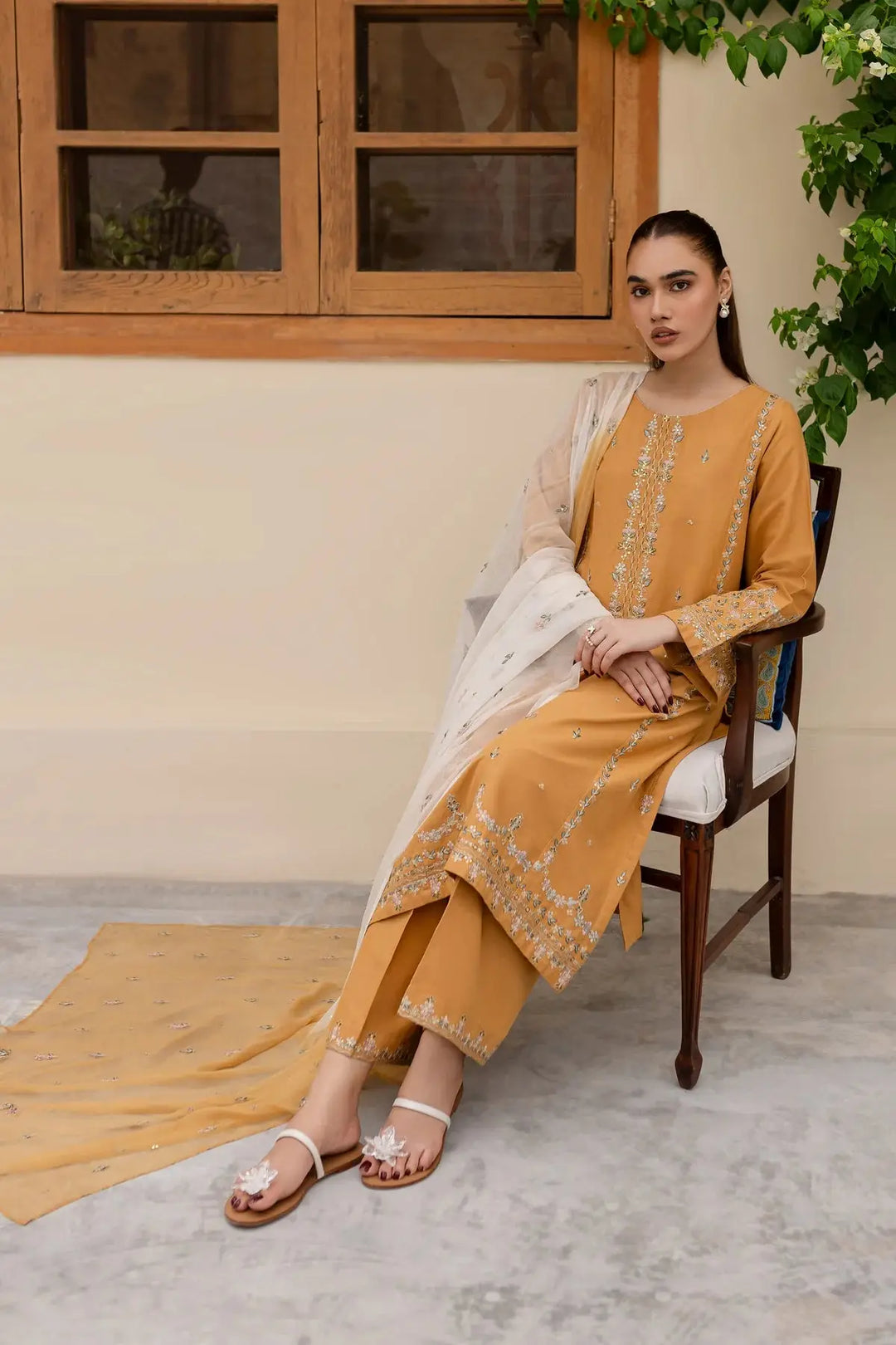 Batik Erika 3Pc Embroidered Khaddar Dress