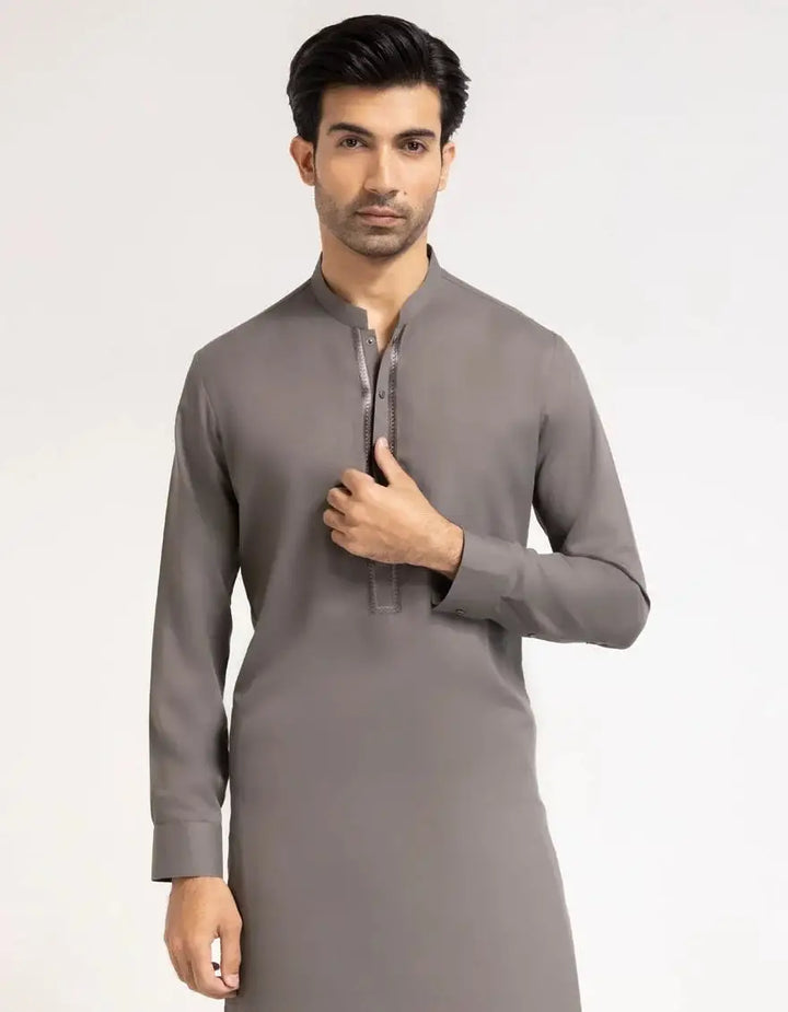 J. MEN grey semi-formal kameez shalwar | JJKSA-90565