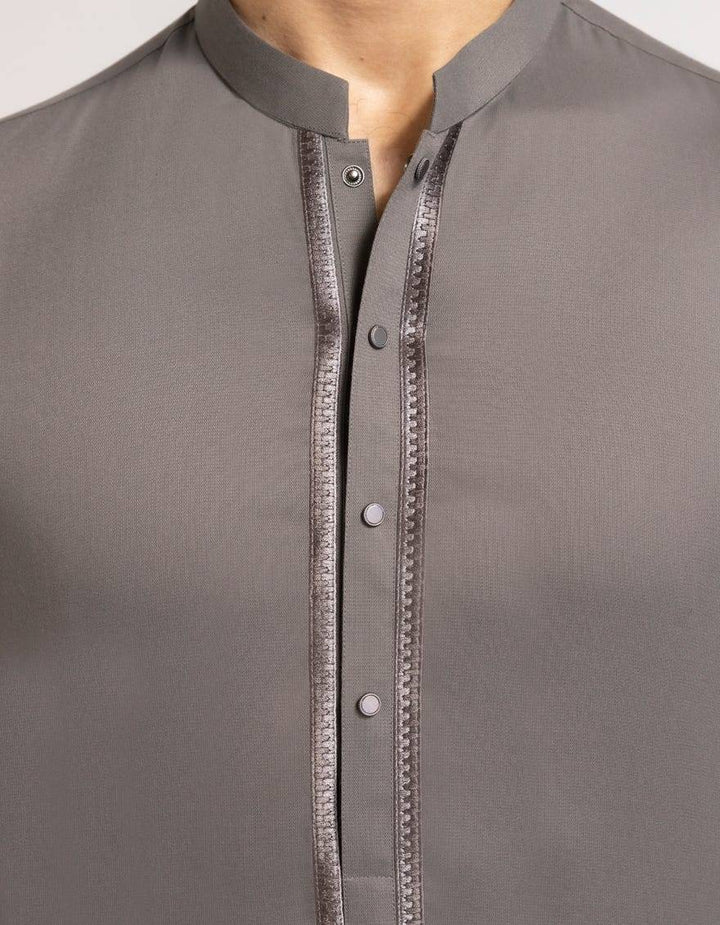 J. MEN grey semi-formal kameez shalwar | JJKSA-90565