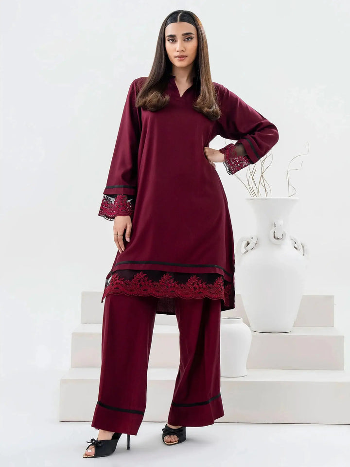 Limelight 2 Piece Crepe Suit-Embroidered (Pret)