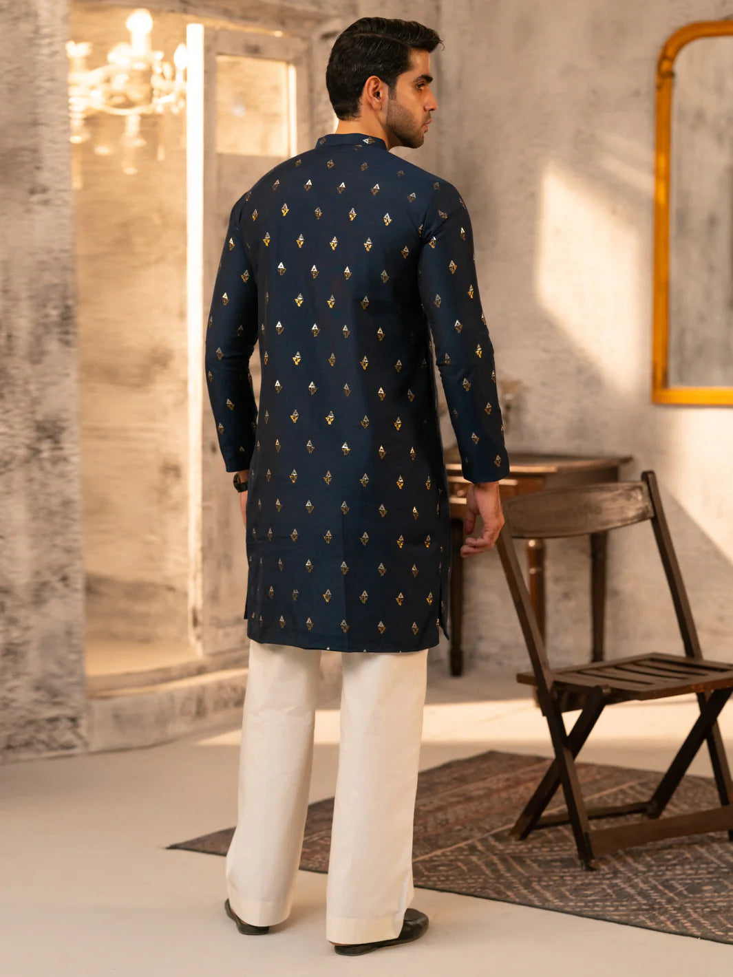 Shop ALMIRAH Formal Navy Blue Men Kurta | AL-K-SP-071-16