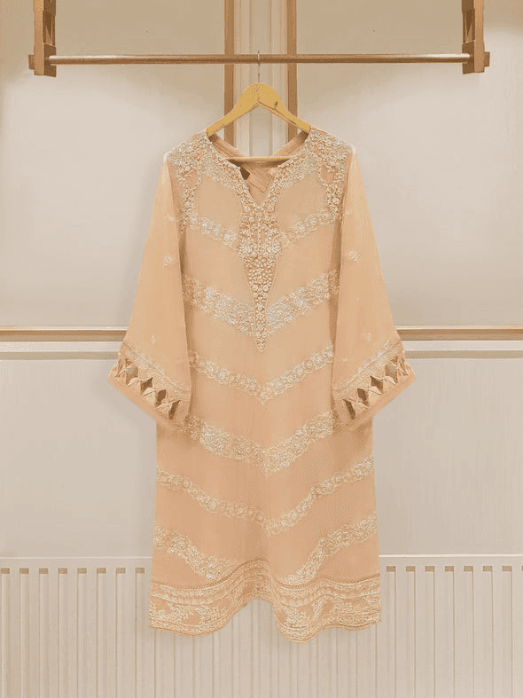 Agha Noor S107129 Pure Cotton Net Hand Embroidered Shirt And Pent