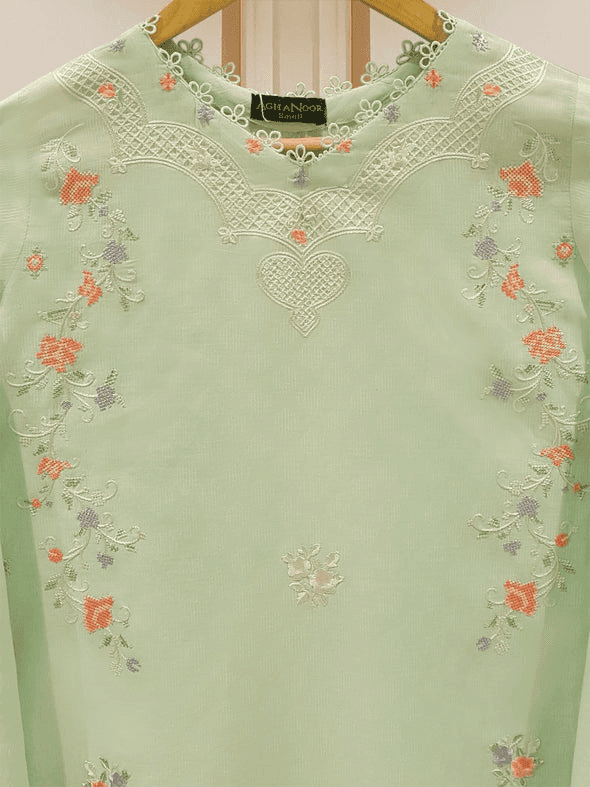 Agha Noor S107156 Pure Embroidered Jacquard Lawn Shirt Rangreza