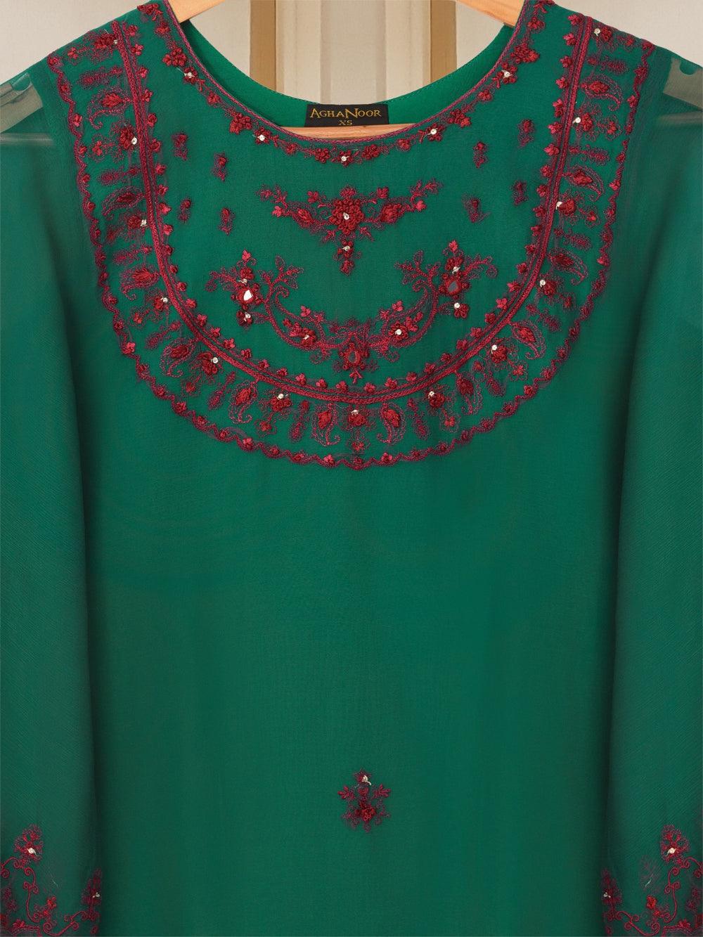 Agha Noor S107250 Pure Chiffon Beautiful Embroidered Shirt