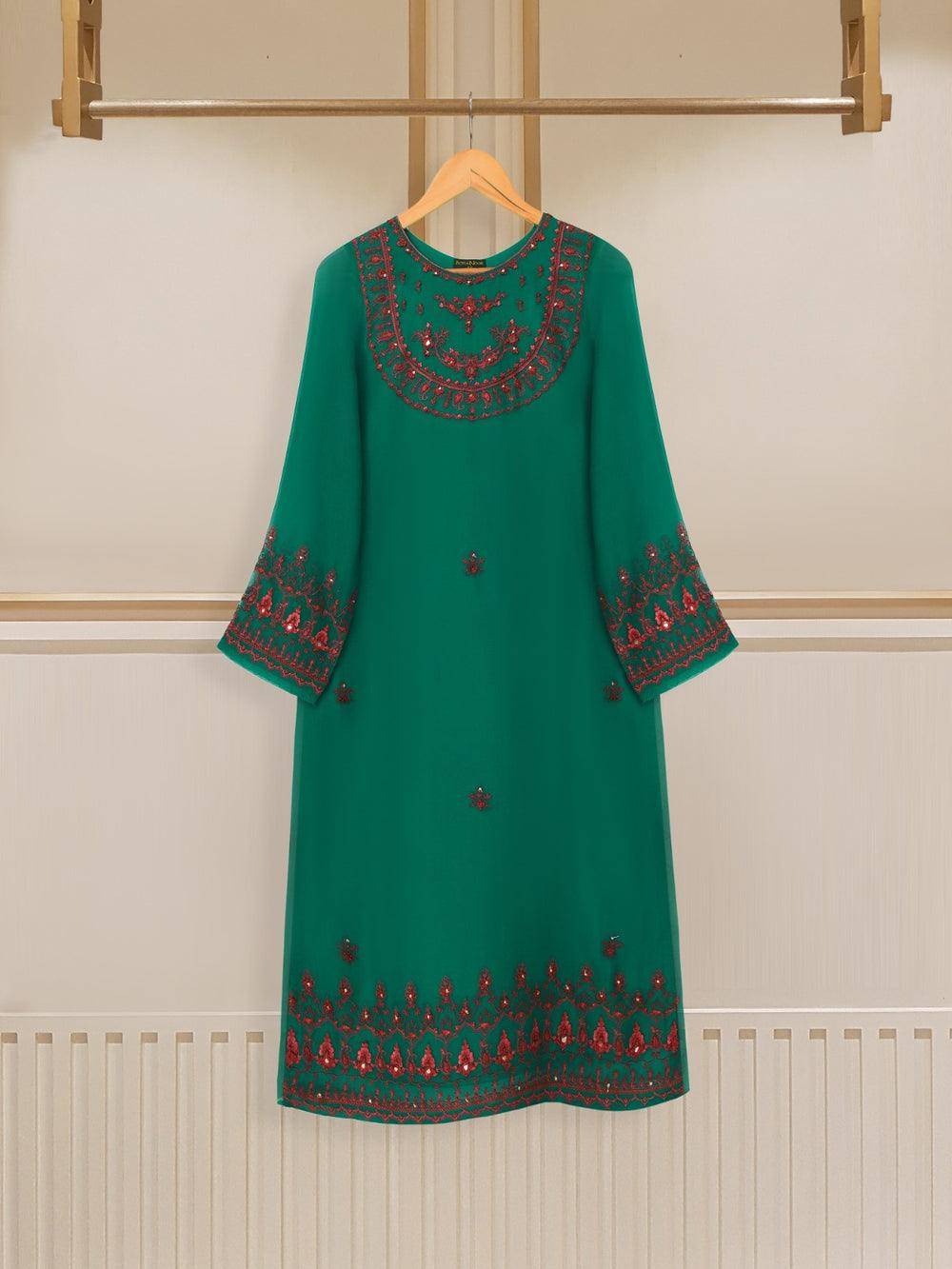 Agha Noor S107250 Pure Chiffon Beautiful Embroidered Shirt