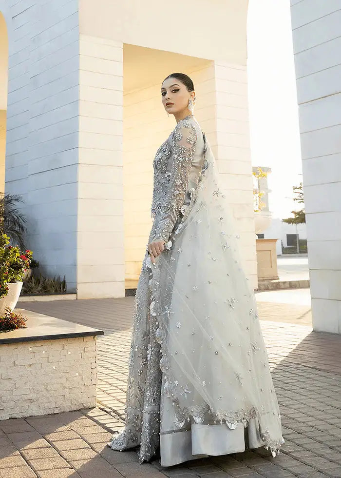 AROOSH Silver Bridal Pakistani Dress USA | RR-64-26