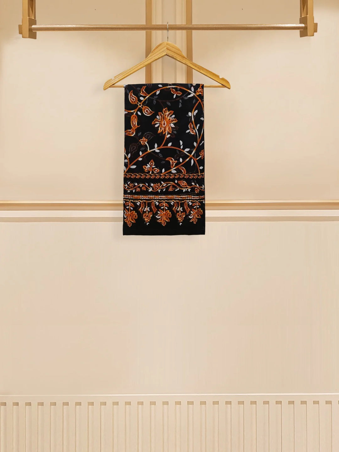 Floral embroidered dupatta on hanger