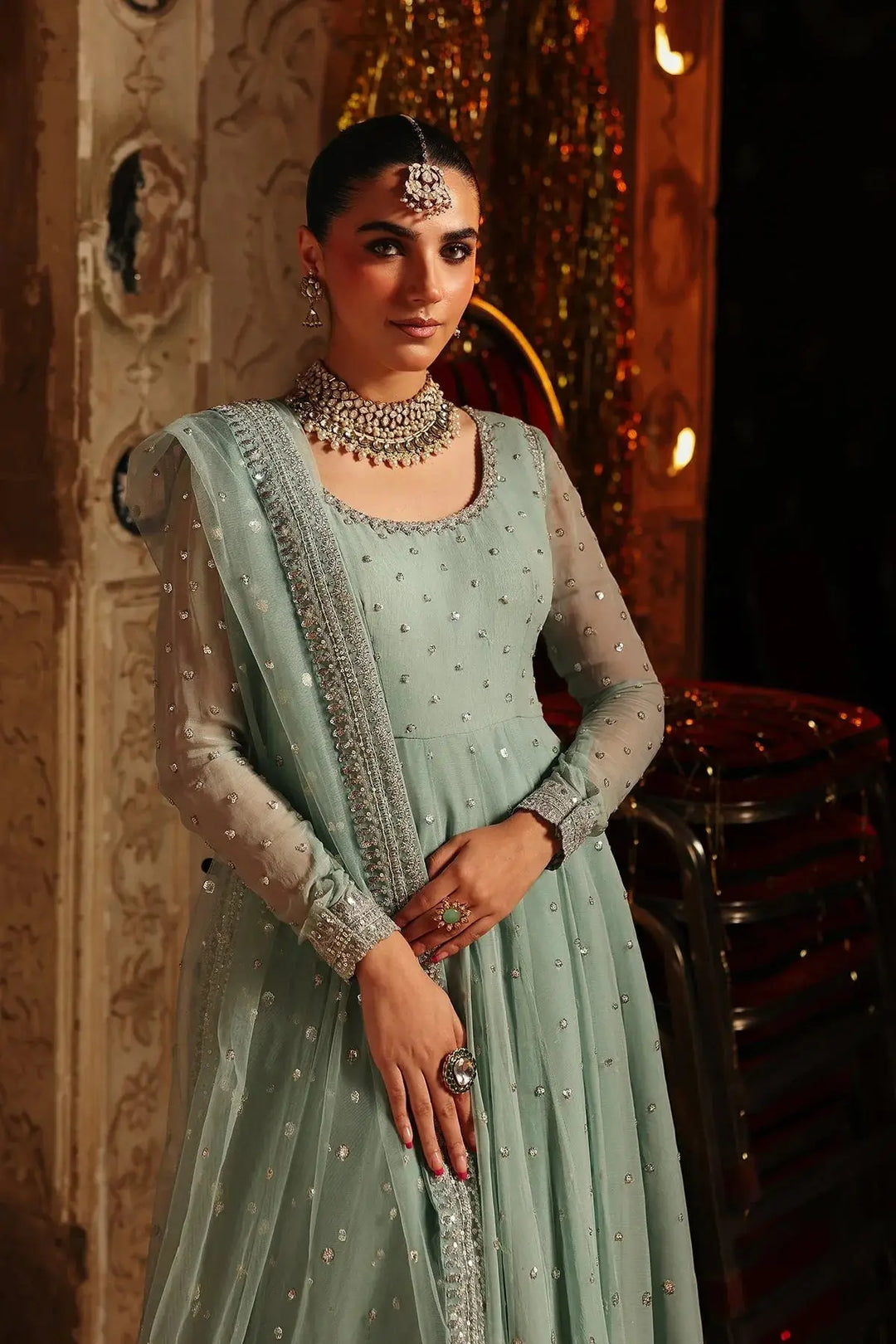 3-PC Embroidered Chiffon Suit | CMA-5-258-37