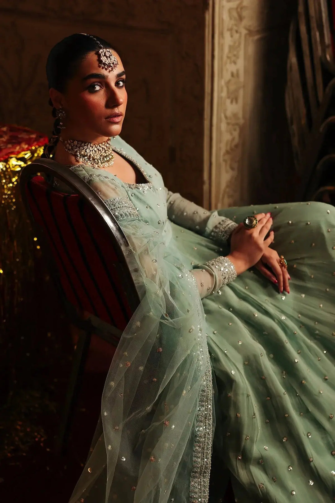 3-PC Embroidered Chiffon Suit | CMA-5-258-37