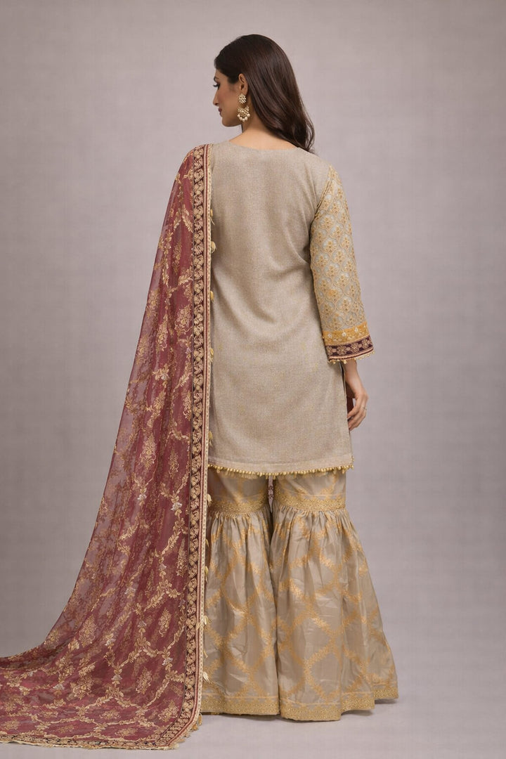 Rangreza Pakistani Gharara Offwhite Suit | Rr-3325-15