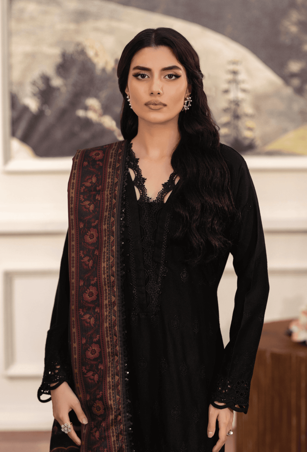 RANGREZA RANGREZA Dhanak Chikankari | DNK 39-07 CLOTHING RANGREZA USA 7327625425 United States M Black Dhanak M / Black / Dhanak L / Black / Dhanak XL / Black / Dhanak