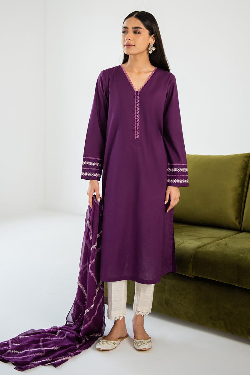 Cross Stitch Pakistan Purple Causal Ready To Wear | CS-0303