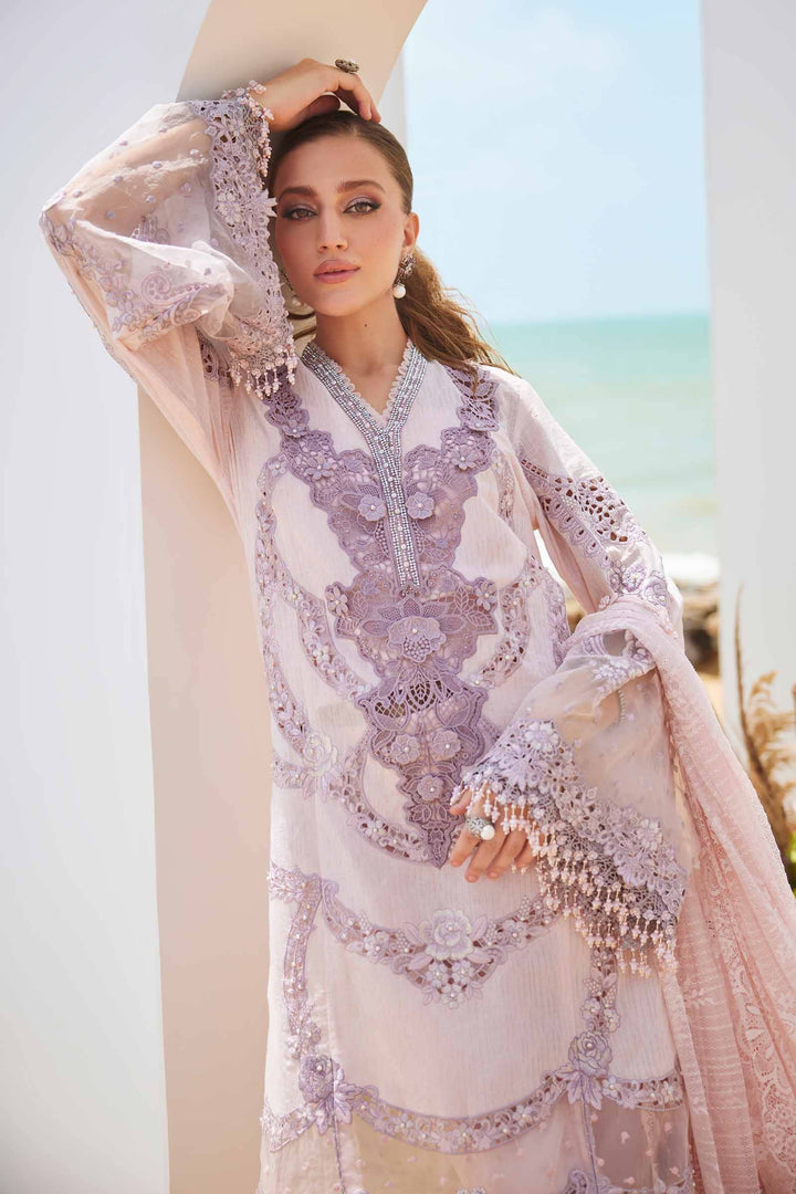 Elegant 3 piece suit women's Embroidered Lawn Suit | AL-4309 featuring detailed embroidery, sheer sleeves, and delicate embellishments.