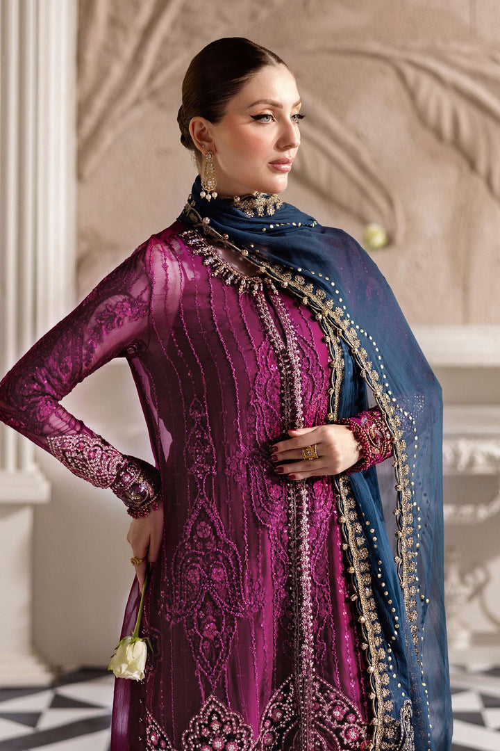 3 Piece Embroidered Chiffon Suit | Al-4358