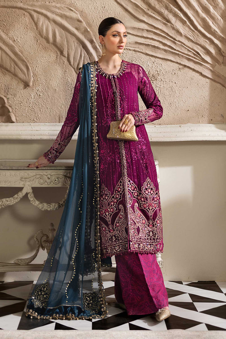3 Piece Embroidered Chiffon Suit | Al-4358