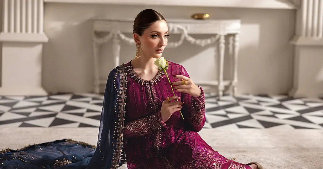maroon chiffon dress pakistani Maroon Chiffon Embroidered Pakistani Suit | Formal Party Wear