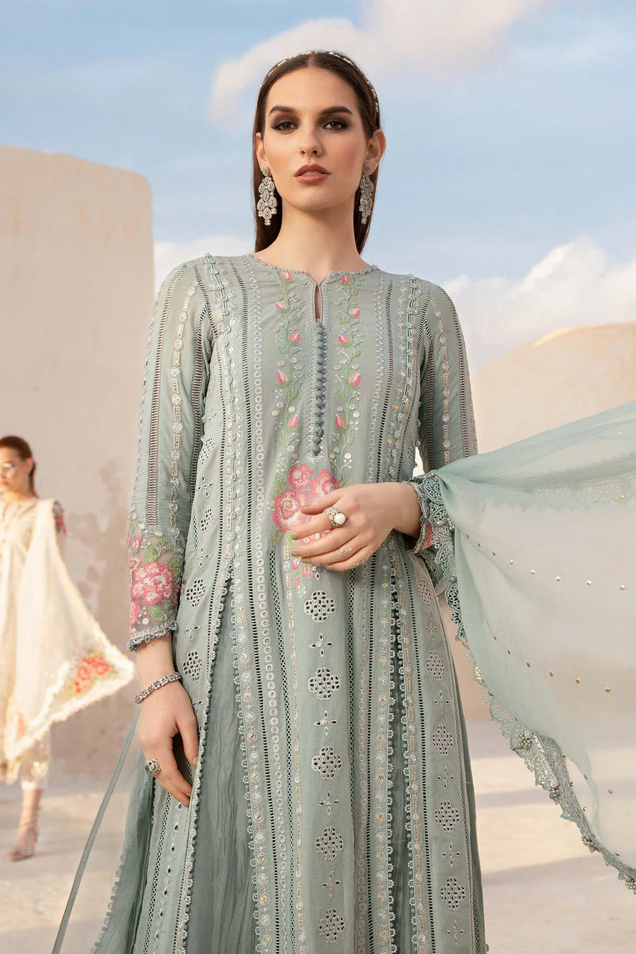 RANGREZA LUXURY CHIKANKARI EMBROIDERED LAWN 3 PC | AL-950-15