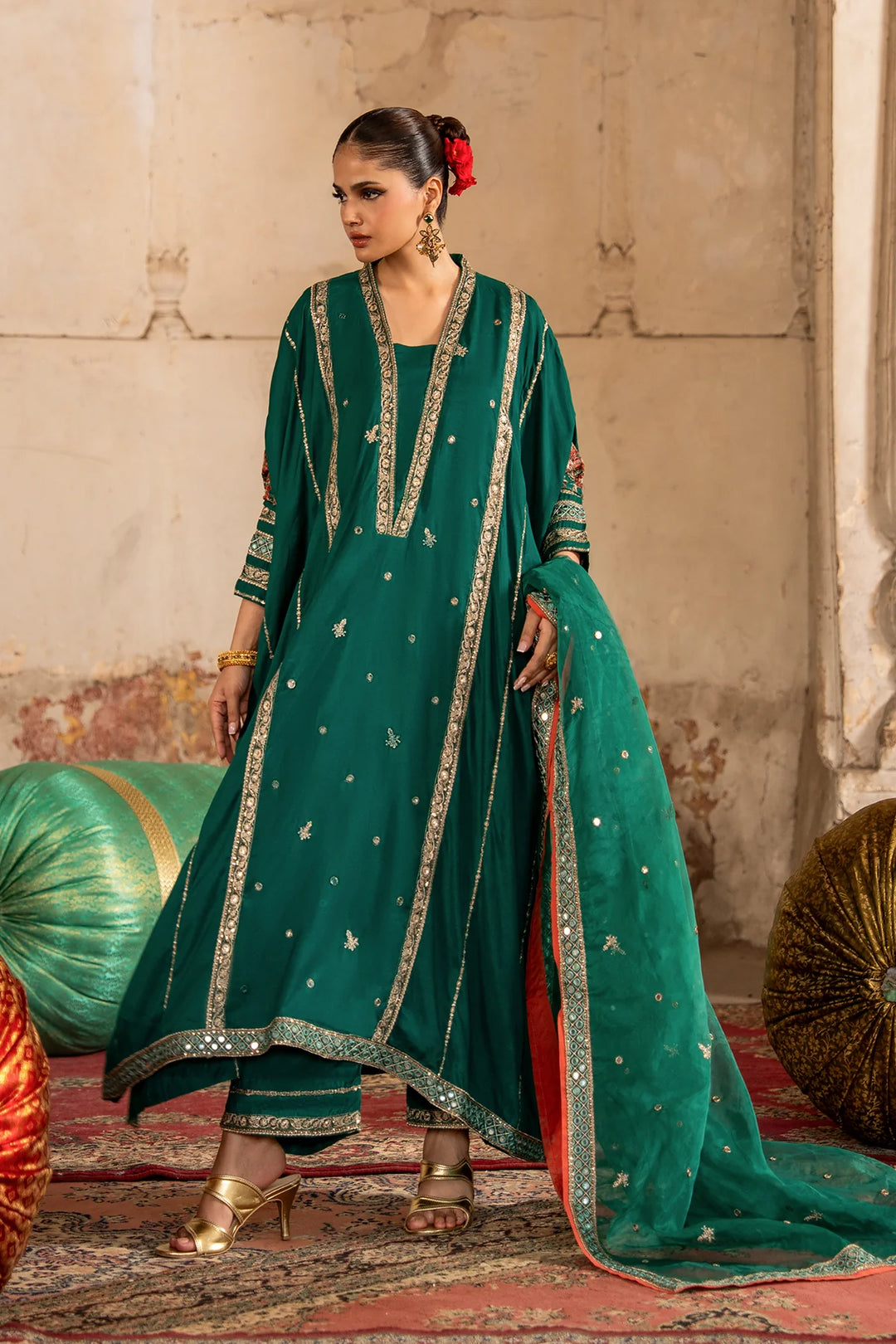 Embroidered Raw Silk | CMA-6-388