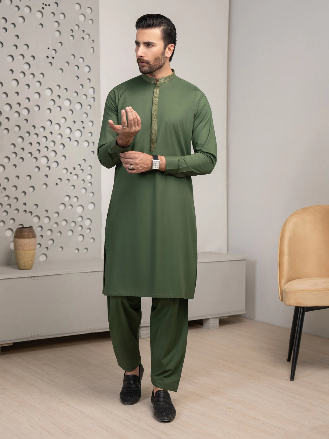 LIMELIGHT Cotton Suit-Embroidered | P8917SK-04