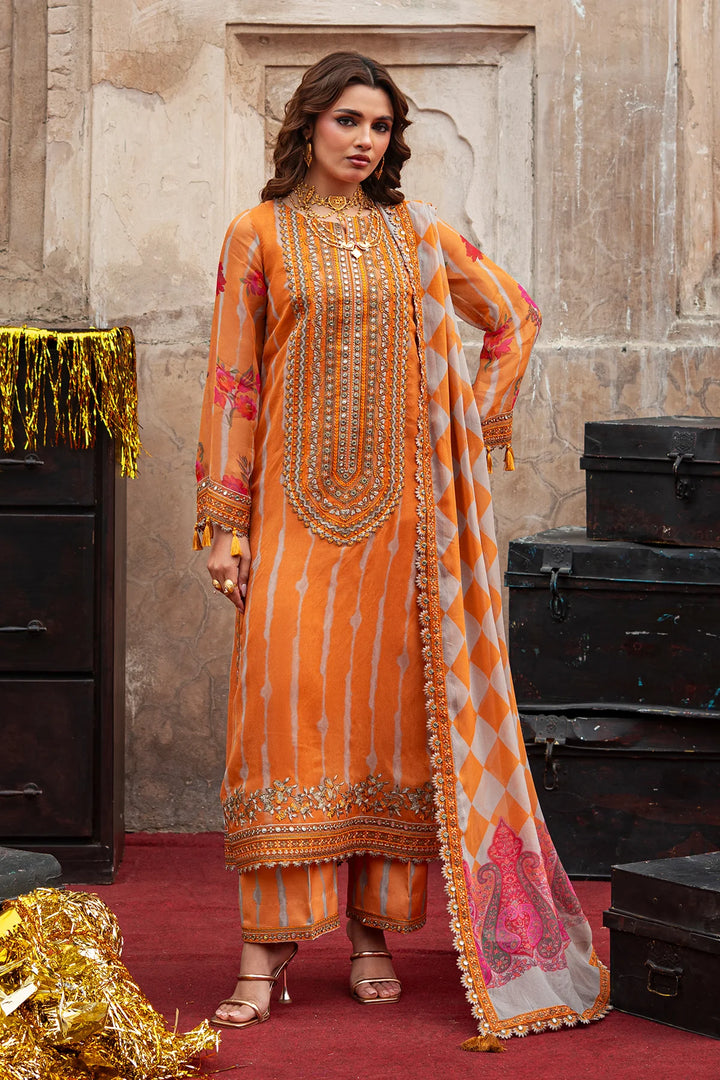 3-pc Embroidered Printed Chiffon | VSL6-08-15