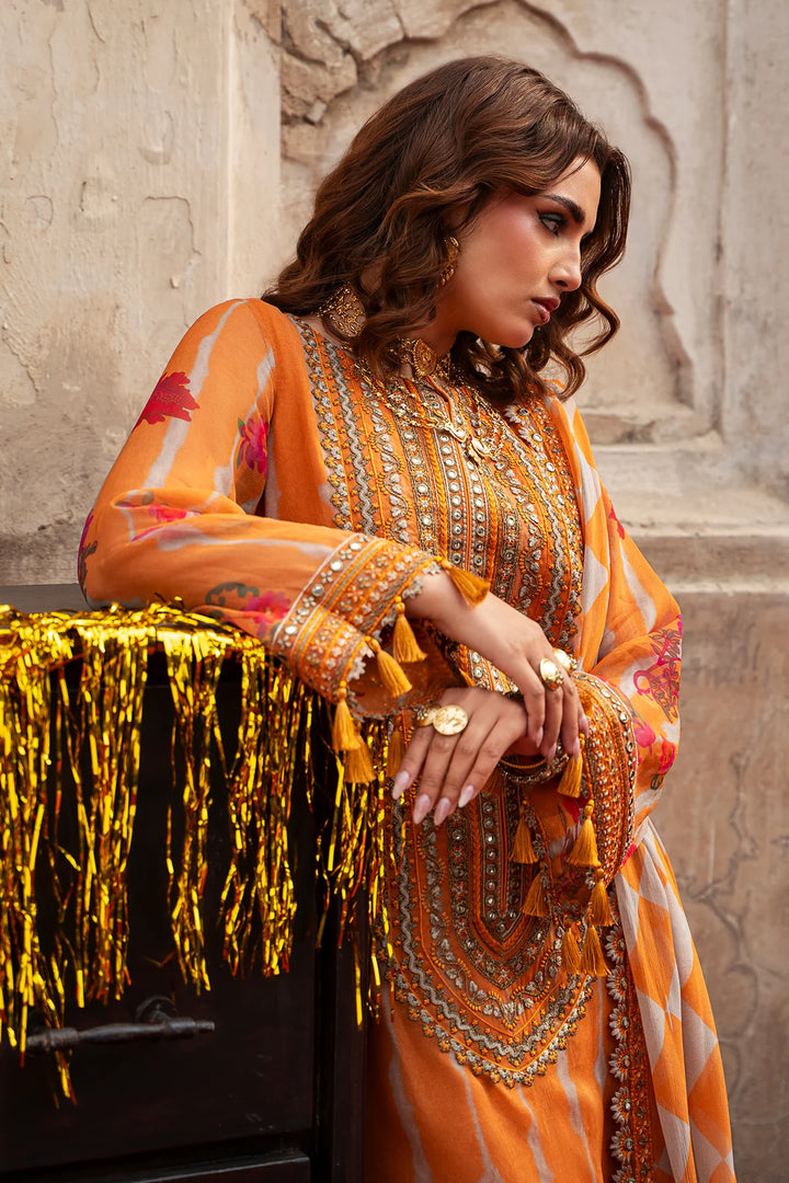 3-pc Embroidered Printed Chiffon | VSL6-08-15