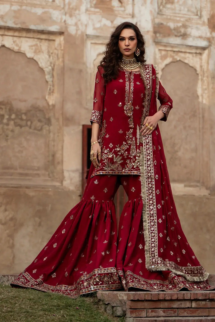 3-PC Embroidered Chiffon Suit | CMA-6-226-26