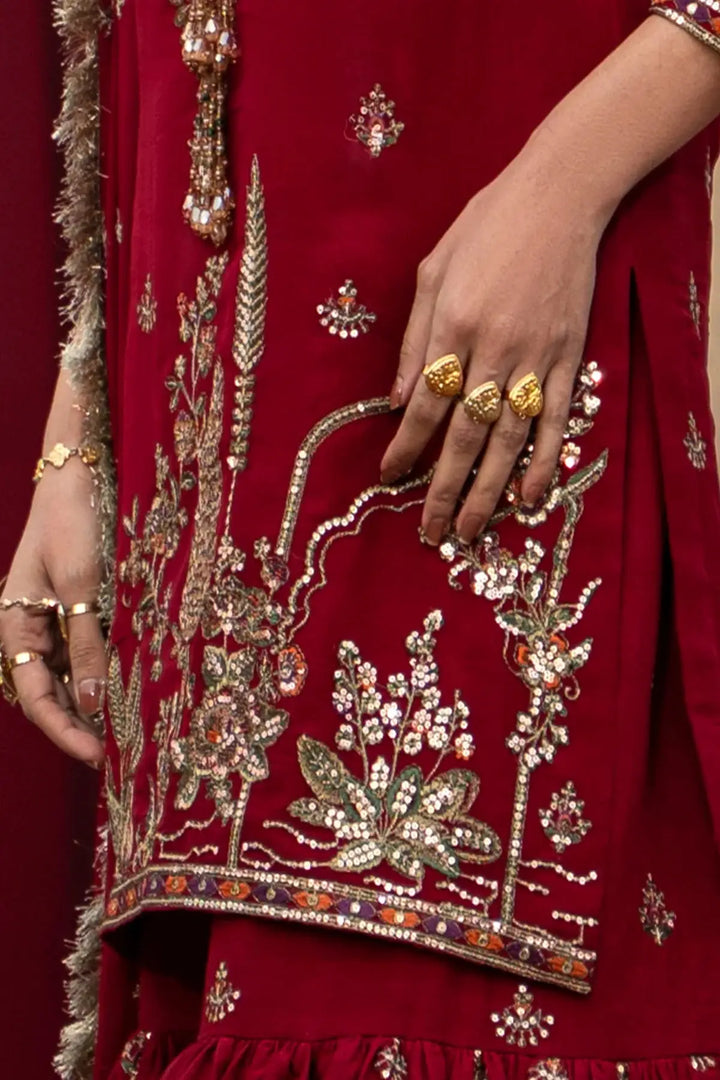 3-PC Embroidered Chiffon Suit | CMA-6-226-26