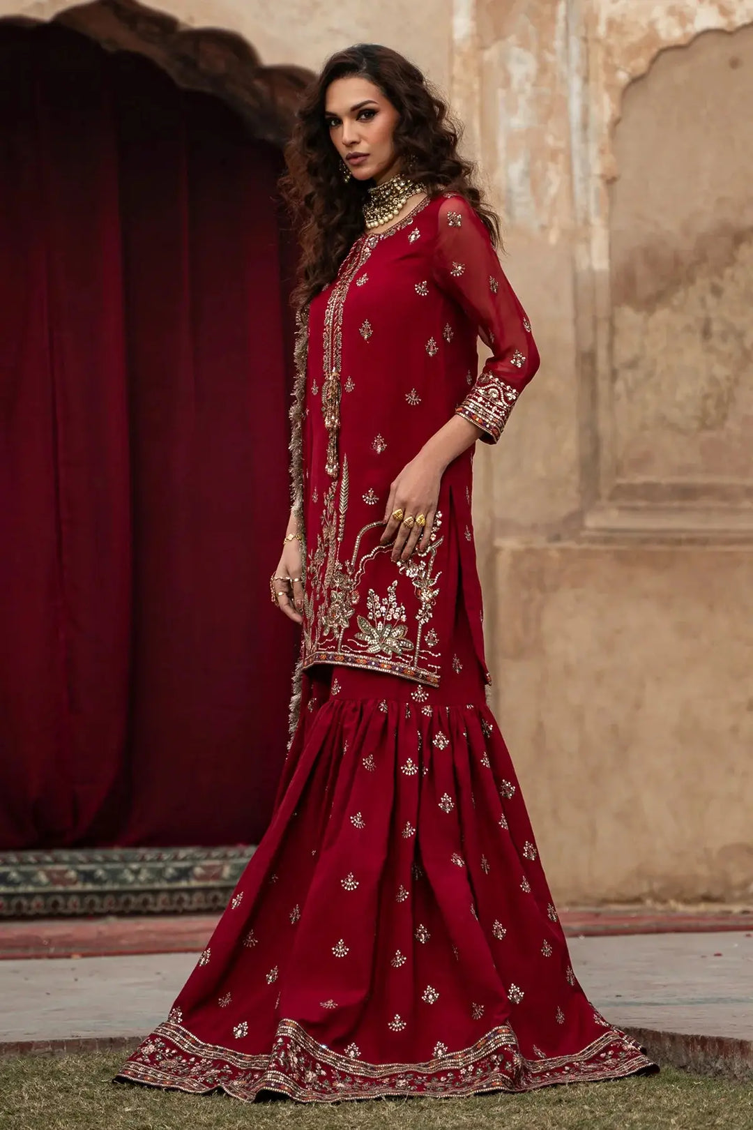 3-PC Embroidered Chiffon Suit | CMA-6-226-26