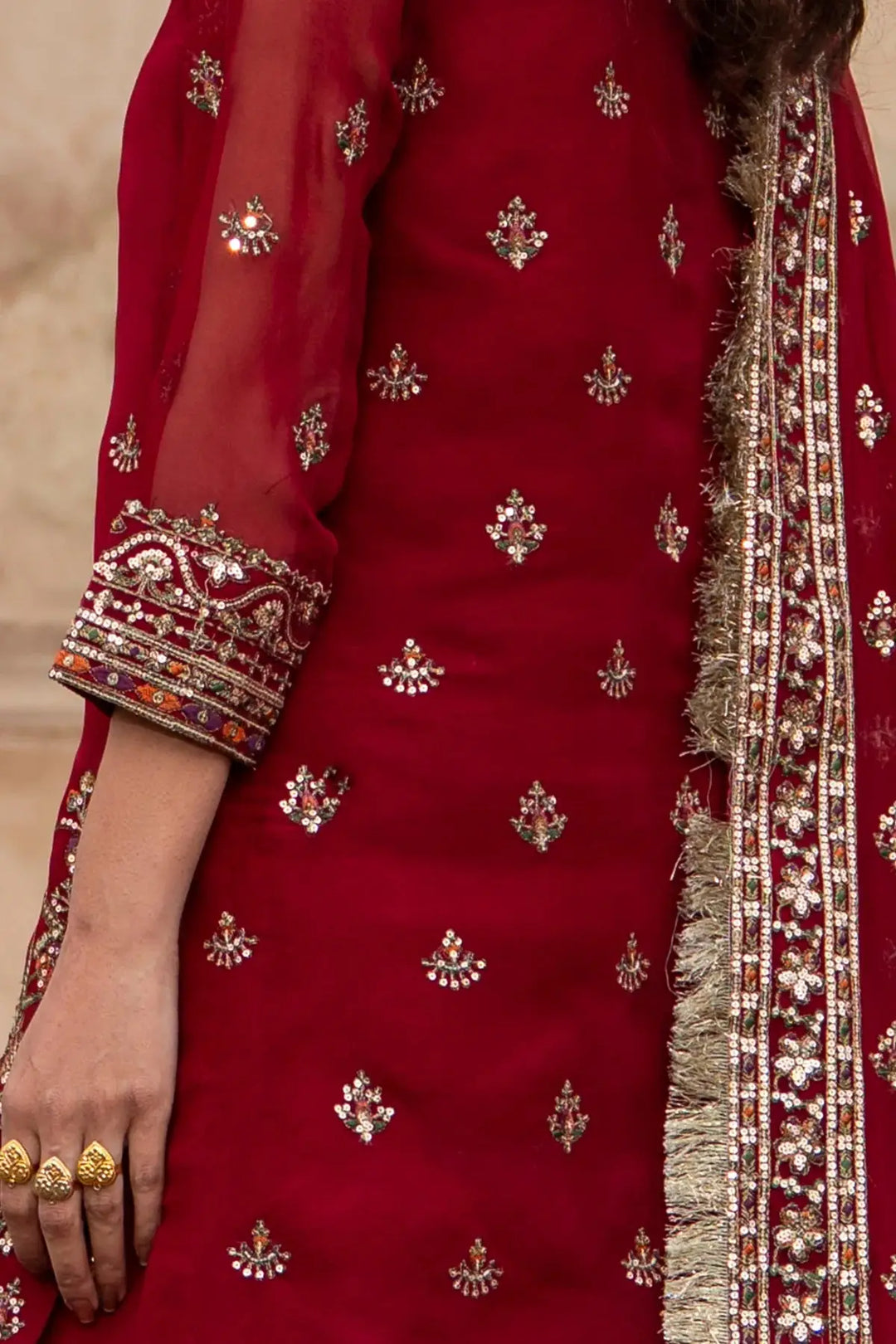 3-PC Embroidered Chiffon Suit | CMA-6-226-26