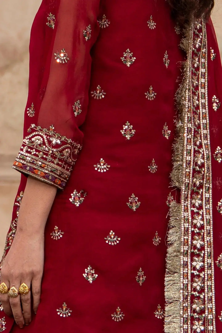 3-PC Embroidered Chiffon Suit | CMA-6-226-26