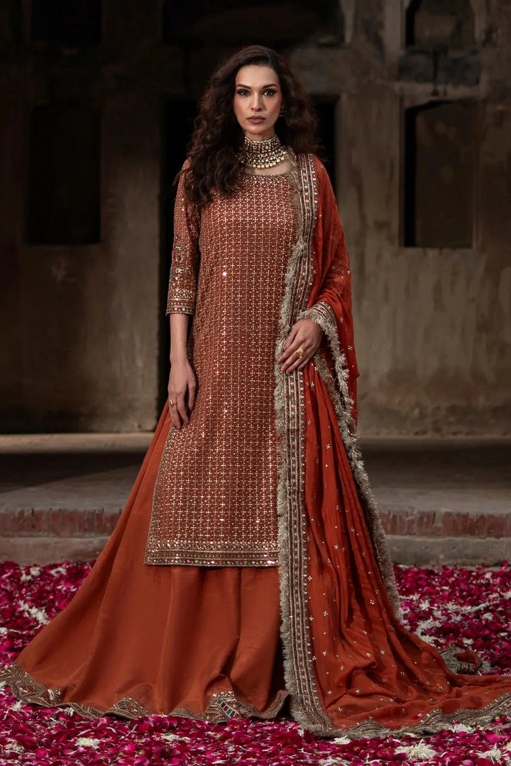 3-PC Embroidered Chiffon Suit | CMA-6-222-34