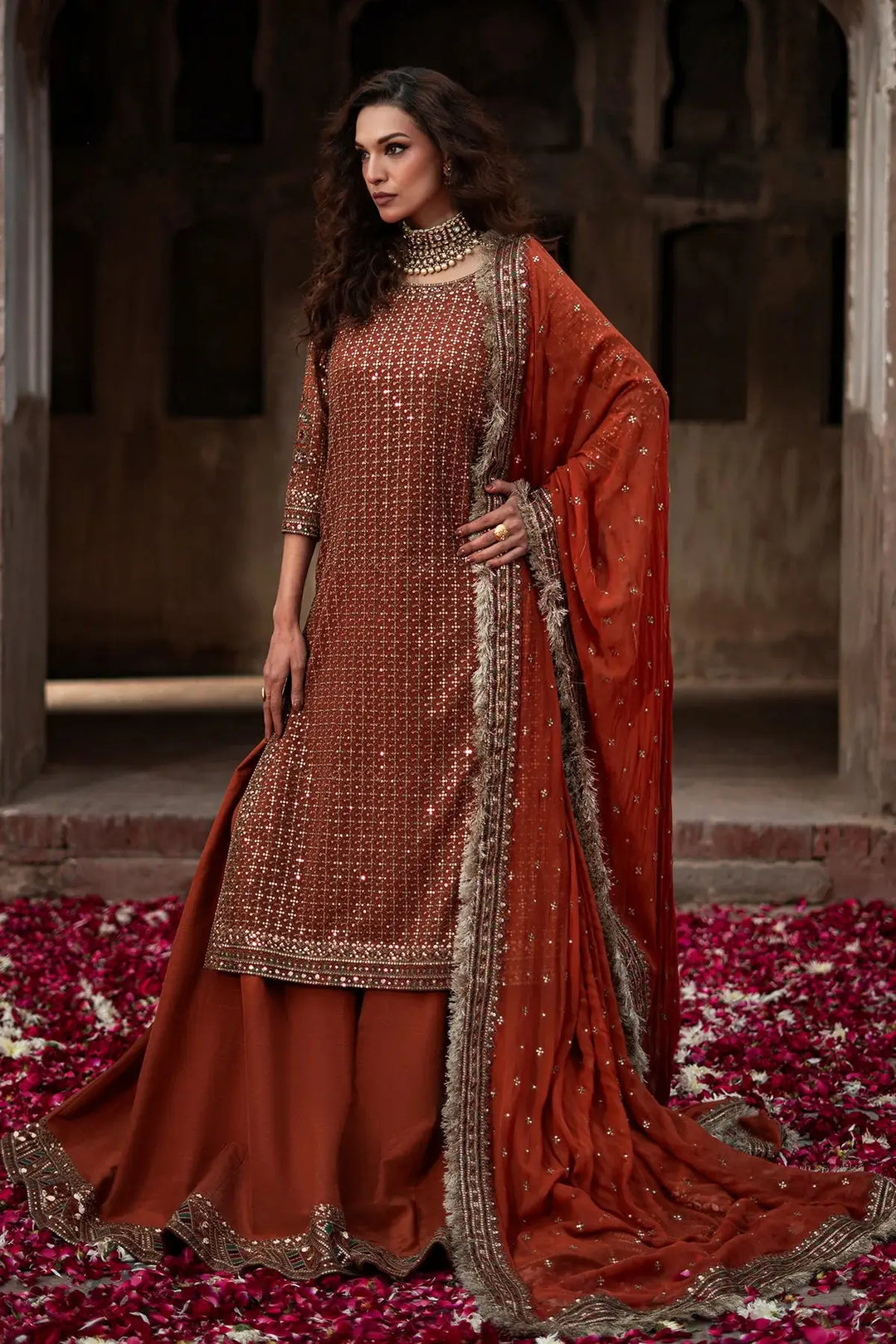3-PC Embroidered Chiffon Suit | CMA-6-222-34
