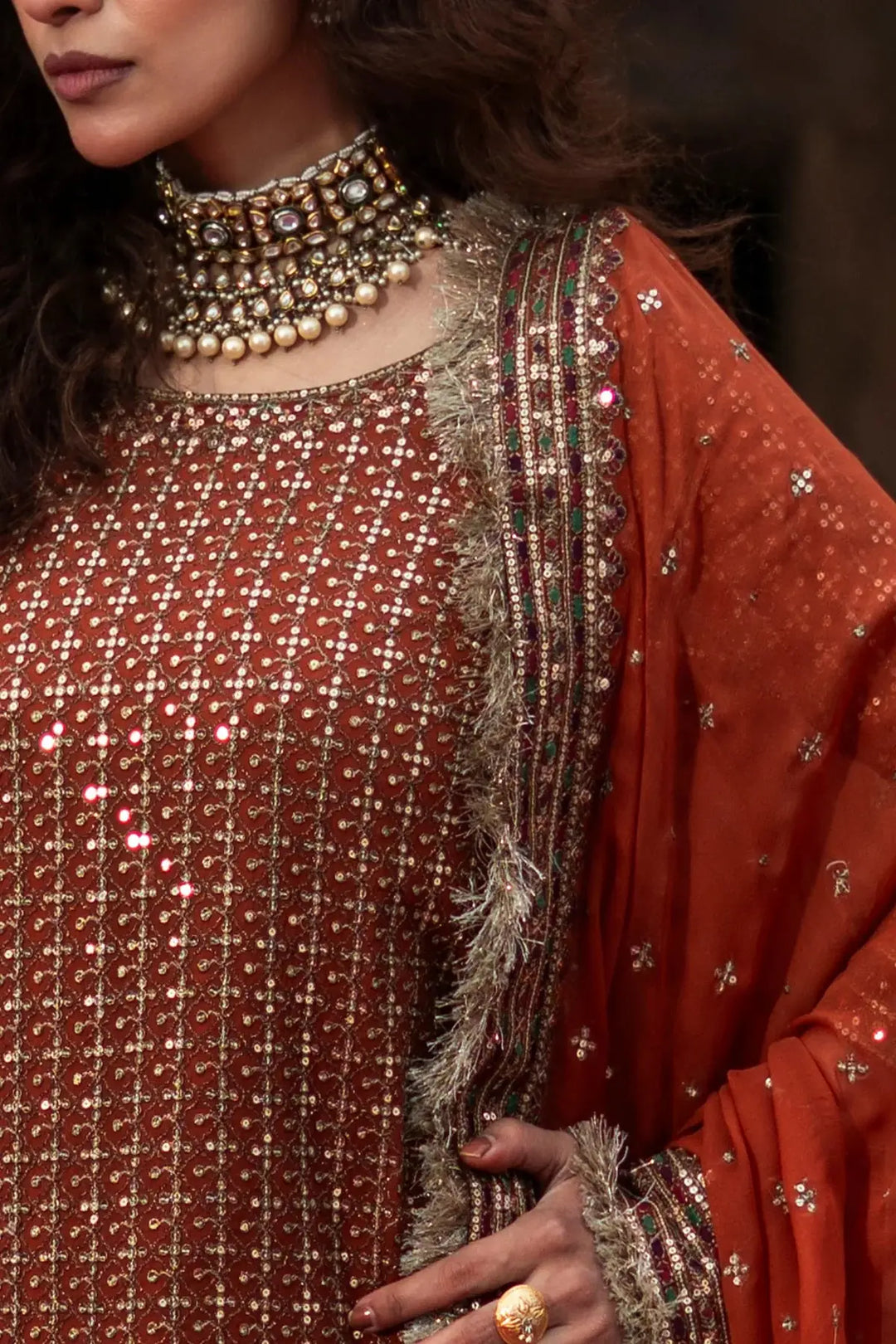 3-PC Embroidered Chiffon Suit | CMA-6-222-34