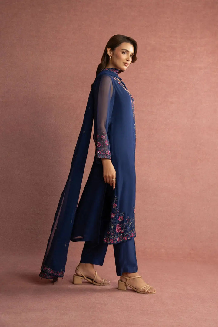 CHINYERE 3 Piece Suit with flowing chiffon dupatta and intricate embroidery, perfect for formal occasions and traditional events.