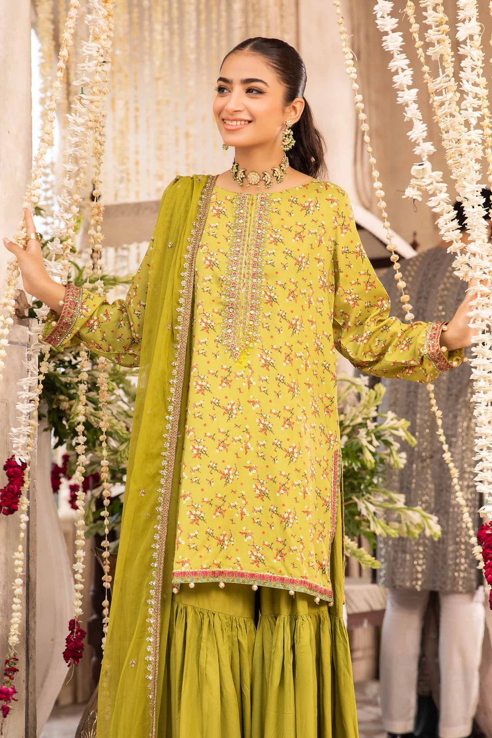 MARIA.B Green Gharara Dress | RRDW-W23-30