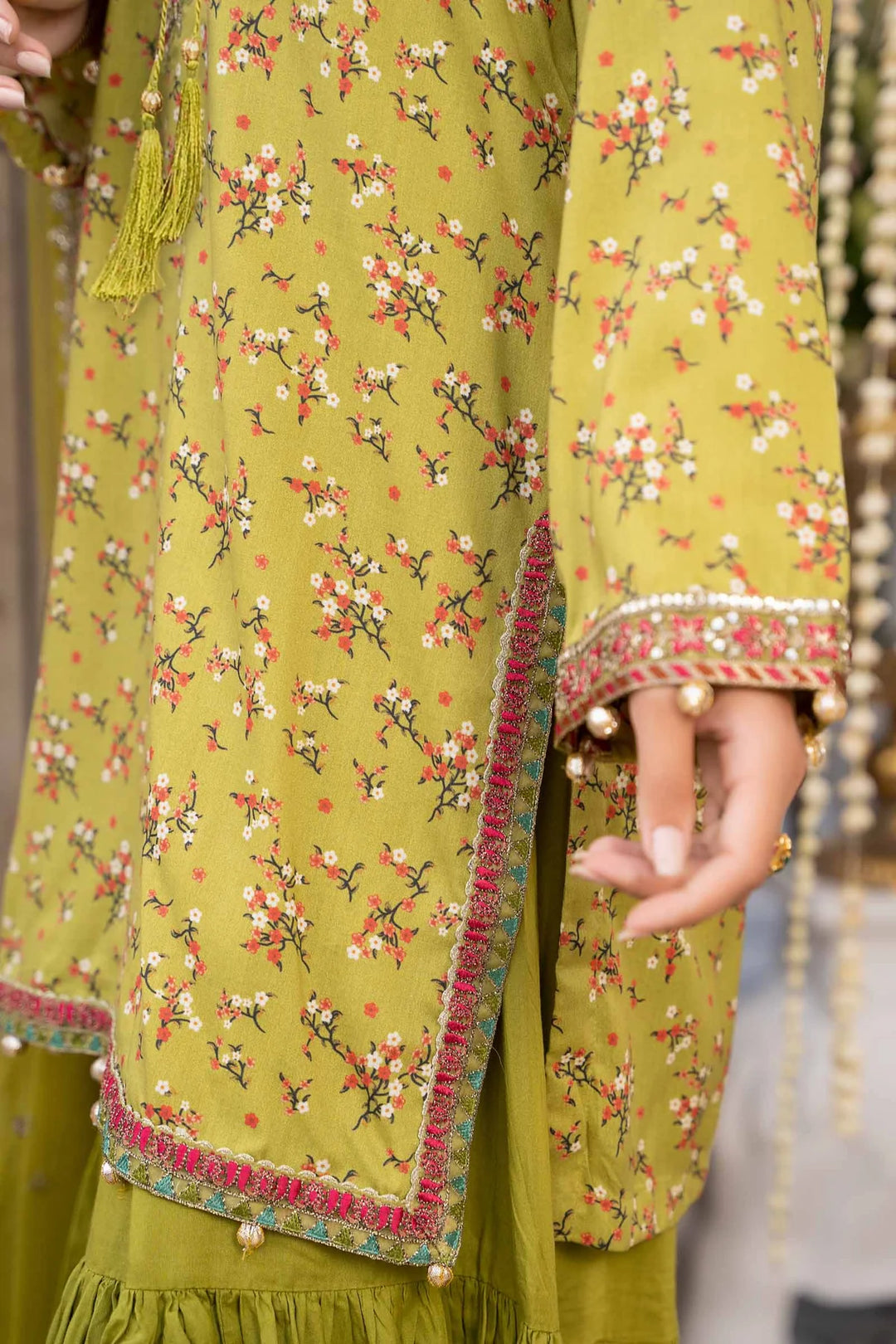 MARIA.B Green Gharara Dress | RRDW-W23-30