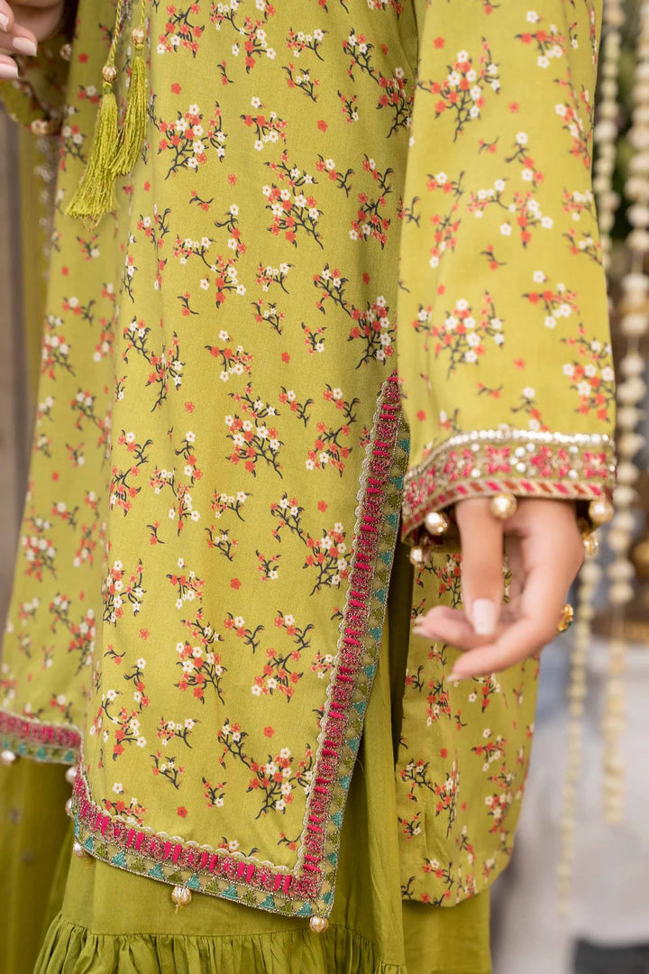 MARIA.B Green Gharara Dress | RRDW-W23-30