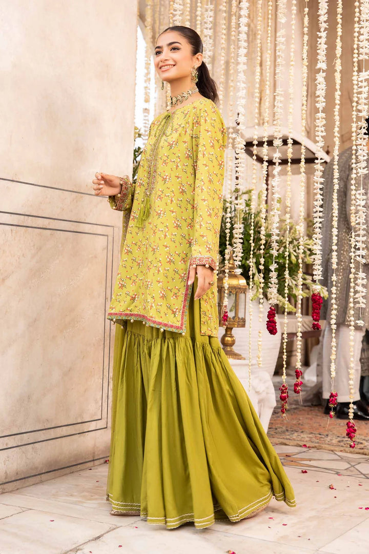 MARIA.B Green Gharara Dress | RRDW-W23-30