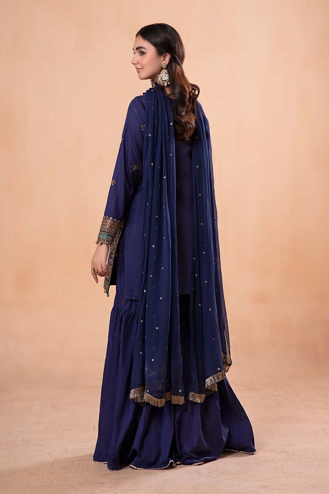 MARIA.B MARIA B 3 Piece Dyed Lawn Suit | DW-EA24-18-18 SHIRT BOTTON AND DUPATTA RANGREZA USA 7327625425 United States M Blue Dobby M / Blue / Dobby